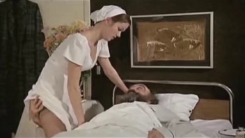 Naughty and sensual nurses in a retro porn scene
