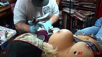Shyla Stylez and her tattoos in a hardcore gang bang
