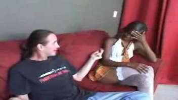 An African-American has fun with a Caucasian: A man experiments with interracial sex with a horny African-American.