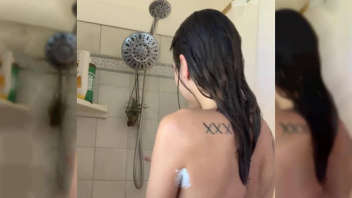 Video of pornstar Lana Rhoades taking a bubble bath