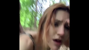 Hard fuck in the woods with a sexy blonde