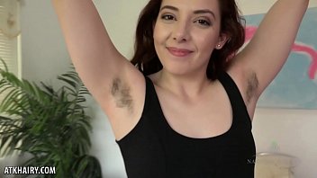 Ember Stone fondles her hairy Pussy