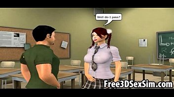 3D cartoon: Lana Rhoades in an anal threesome