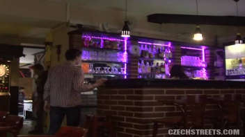 Bar Table Delight: Czech Maiden Intimately Encounter with Two Men