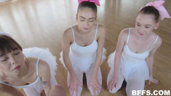 Three ballerinas attack the dancer