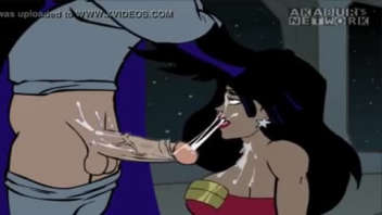 Batman and Wonder Woman in extreme erotic action