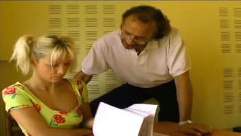 Blonde student fucked by her math teacher