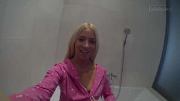 Seductive woman Kiara films herself in the shower in HD