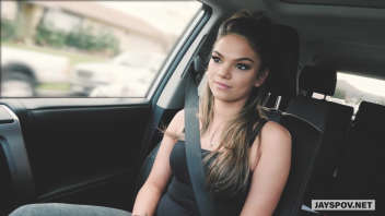 Seductive and horny teen: A car encounter turns into a naughty moment