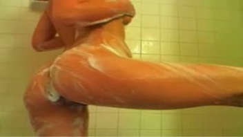 Naughty Brunette In The Shower - Continued