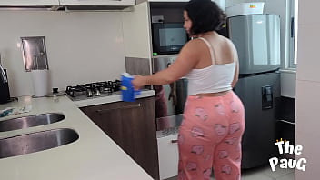 Intense fuck in the kitchen: Bridgette B and a special guest