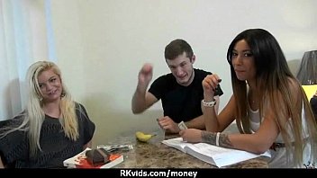 Slutty student exchanges sex for money