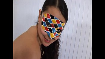 Masked, the young girl indulges in hardcore sex