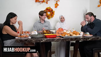 Muslim Audrey Royal celebrates Thanksgiving with hard fucking