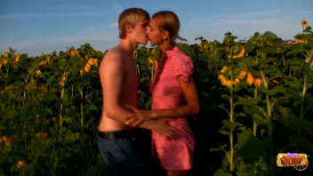 Love and sunflowers: A couple ignites in a golden field
