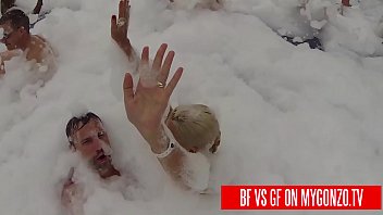 Couple vs Pornstars: Titus Steel and Jasmine Rouge face off in a foam pool party in Punta Cana
