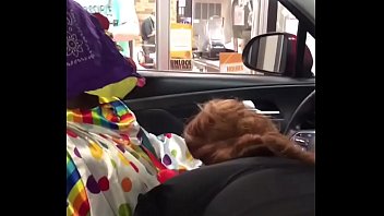 Clown gives himself a blowjob in a fast food restaurant: Hot X-rated video with Victoria Lynn and Whitney Westgate