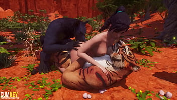Horned beast defiles a hungry slut | Big animal cock | Wild 3D Porn