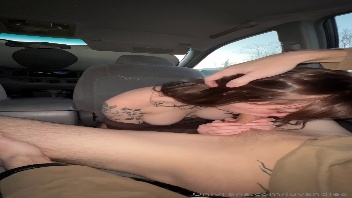 Amateur couple fucking inside a car