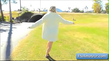Beautiful blonde slut plays golf and gets fucked