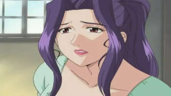 Hentai: Purple hair and large breasts!